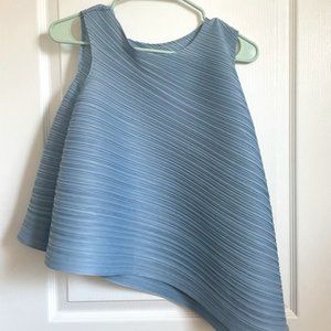 Issey Miyake-inspired Light Blue Sleeveless Top - Size 0-2, Like New